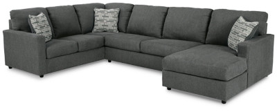 Ashley Edenfield Charcoal 3-Piece Sectional with LAF Sofa / RAF Chaise and Ottoman