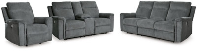 Ashley Barnsana Gravel Sofa, Loveseat and Recliner