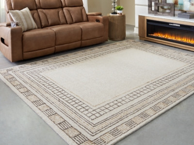 Ashley Idaman Taupe Brown Large Rug