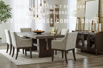 Ashley Burkhaus Dark Brown 9 Piece Dining Set with Table, 4 Chairs and 2 Arm Chairs