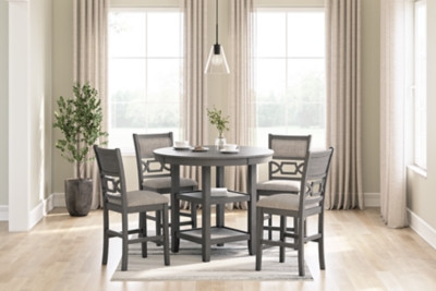 Ashley Wrenning Gray Counter Height Dining Table and 4 Barstools (Set of 5)