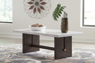 Ashley Burkhaus White Dark Brown Coffee Table