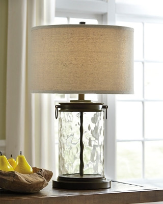 Ashley Tailynn Clear Bronze Finish Table Lamp