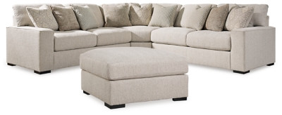 Ballyton Sand 3-Piece Sectional with Ottoman