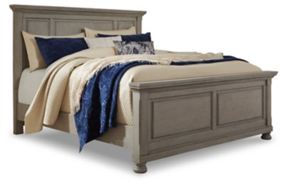 Ashley Lettner Light Gray Queen Panel Bed and Dresser