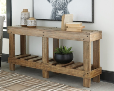 Ashley Susandeer Brown Sofa/Console Table