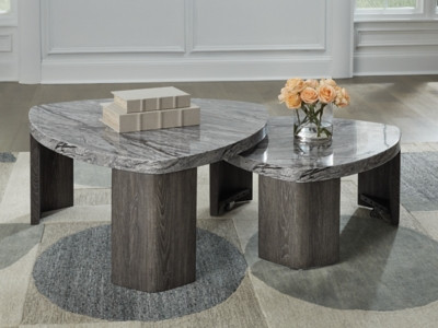 Ashley Surmour Gray Brown Stacked Coffee Table