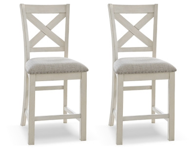 Robbinsdale Antique White Counter Height Dining Table and 10 Barstools