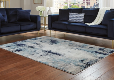 Ashley Leonelle Cream Blue Gray 5'3" x 7'3" Rug