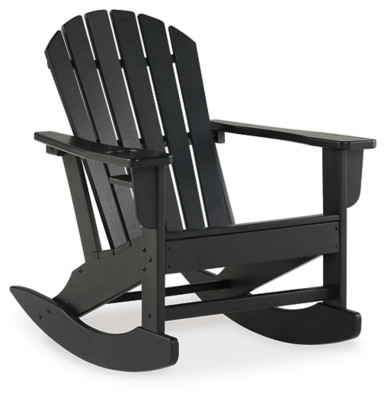 Ashley Sundown Treasure Black 2 Outdoor Chairs with End Table