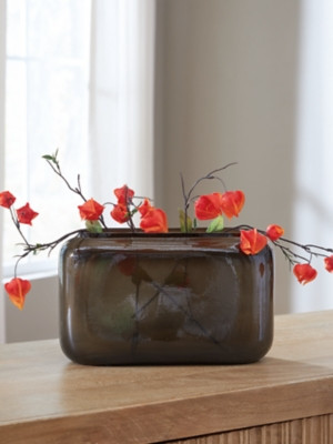 Ashley Sumner Gray Gold Finish Vase