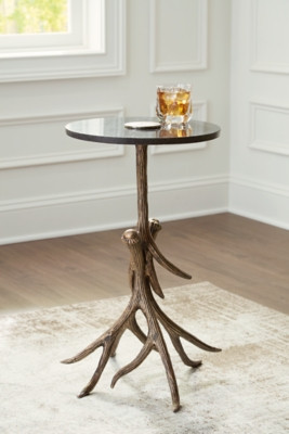 Ashley Lemkins Black Antique Gold Finish Accent Table