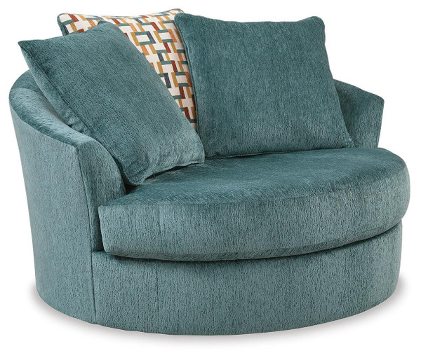 Ashley Laylabrook Teal Oversized Swivel Accent Chair