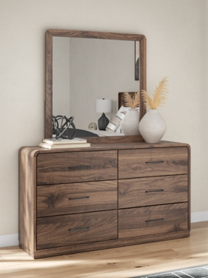 Ashley Hollinaze Walnut Brown Dresser and Mirror