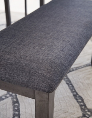 Ashley Bridson Gray Dining Table and Chairs with Bench (Set of 6)