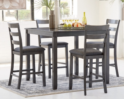 Ashley Bridson Gray Counter Height Dining Table and Bar Stools (Set of 5)