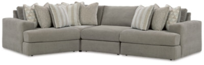 Ashley Avaliyah Ash 4-Piece Sectional with Ottoman