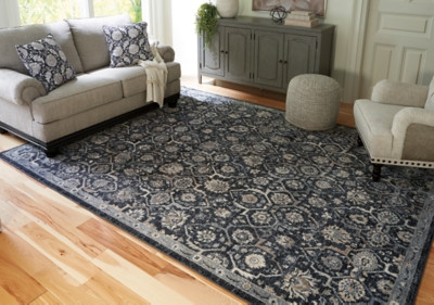 Ashley Hilcott Blue Cream Brown 7'10" x 10'6" Rug