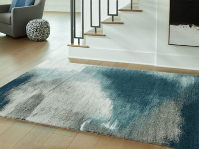 Ashley Brentward Blue Gray Ivory 8' x 10' Rug