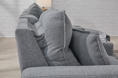 Ashley Modmax II Salt and Pepper 6-Piece Reclining Sectional with Chaise and Audio Console 65906/31/46/60/62/77/79