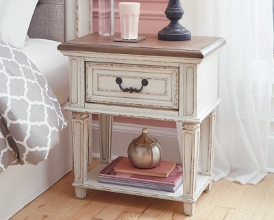 Ashley Realyn Chipped White Nightstand