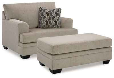 Ashley Stonemeade Taupe Chair and Ottoman