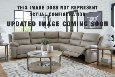 Ashley Brannigan Pebble 7-Piece Reclining Sectional with Storage Consoles