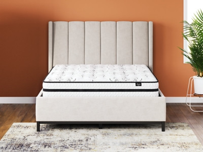 Ashley Chime 10 Inch Hybrid White 10 Inch Queen Mattress and Pillow