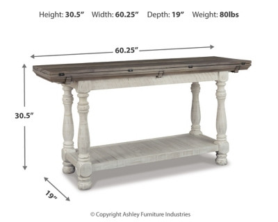 Ashley Havalance Gray White Sofa/Console Table