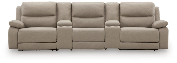Ashley Brannigan Pebble 5-Piece Reclining Sectional with Storage Consoles