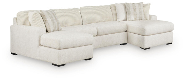 Ashley Chessington Ivory 3-Piece Sectional with Double Chaise