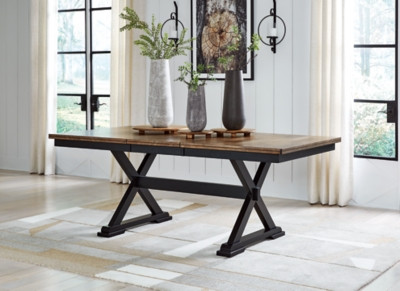 Ashley Wildenauer Brown Black Dining Table and 8 Chairs