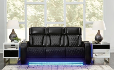 Ashley Boyington Black Power Reclining Sofa