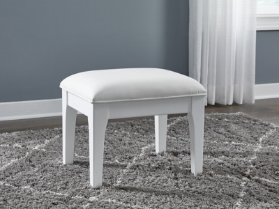Ashley Chalanna White Vanity Stool