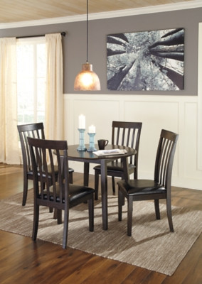 Hammis Dark Brown Dining Table and 4 Chairs