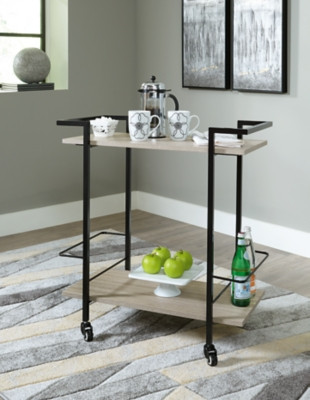 Ashley Waylowe Brown Black Bar Cart