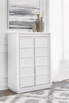Ashley Chalanna White Chest of Drawers