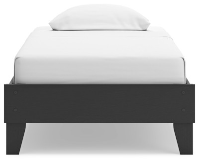 Ashley Socalle Black Twin Platform Bed and Nightstand