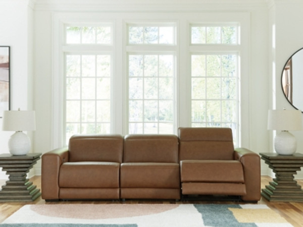 Ashley Rally-Up Caramel 3-Piece Power Reclining Sectional Sofa