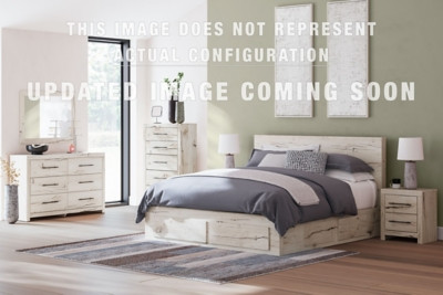 Ashley Lawroy Light Natural Full Panel Bed with Storage and Dresser B100/12/B2310/50/84/87/89/31