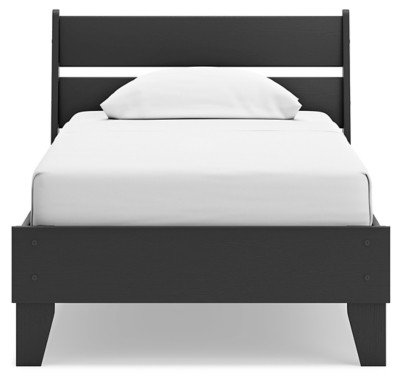 Ashley Socalle Black Twin Panel Platform Bed with Dresser, Chest and 2 Nightstands