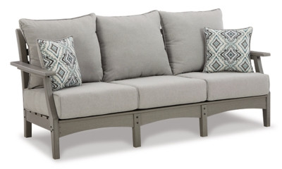 Visola Gray Outdoor Sofa with Coffee Table