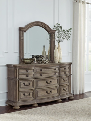 Ashley Ardenfield Light Brown Dresser and Mirror