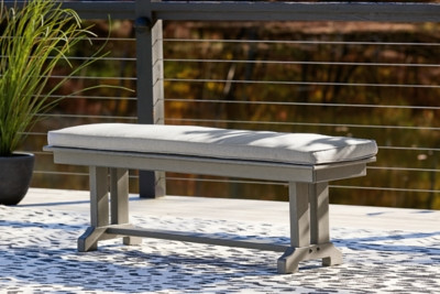 Ashley Visola Gray Bench with Cushion