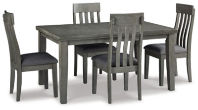 Ashley Hallanden Gray Dining Table and 4 Chairs