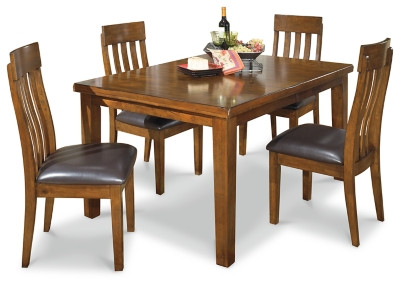 Ralene Medium Brown Dining Table and 4 Chairs