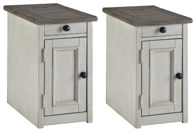 Ashley Bolanburg Two-tone 2 End Tables with Drawer and Cabinet Storage