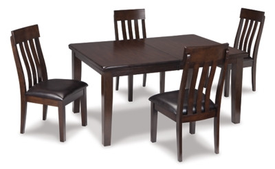 Haddigan Dark Brown Dining Table and 4 Chairs