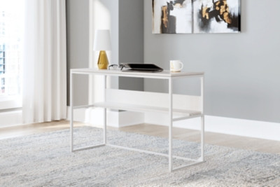 Ashley Deznee White Home Office Desk with Shelf