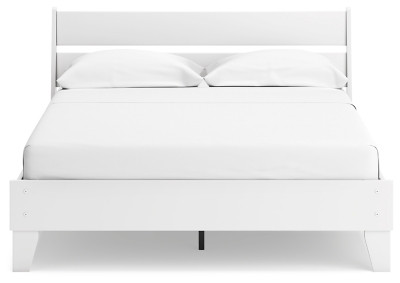 Ashley Socalle Two-tone Queen Panel Platform Bed and 2 Nightstands